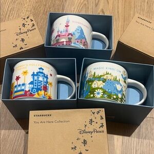 Starbucks Disney Parks You Are Here Mugs - Blue, Pink, Green, Yellow